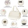 Gym Bag for Women, Sports Travel Duffel Bag with USB Charging Port, Weekender Overnight Bag with Wet Pocket and Shoes Compartment for Women, Travel, Gym, Yoga (Beige) - Image 4