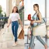 Gym Bag for Women, Sports Travel Duffel Bag with USB Charging Port, Weekender Overnight Bag with Wet Pocket and Shoes Compartment for Women, Travel, Gym, Yoga (Beige) - Image 8