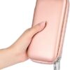 iMangoo Shockproof Carrying Case Hard Protective EVA Case Impact Resistant Travel 12000mAh Bank Pouch Bag USB Cable Organizer Earbuds Pocket Accessory Smooth Coating Zipper Wallet Rose Gold - Image 8