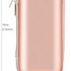 iMangoo Shockproof Carrying Case Hard Protective EVA Case Impact Resistant Travel 12000mAh Bank Pouch Bag USB Cable Organizer Earbuds Pocket Accessory Smooth Coating Zipper Wallet Rose Gold - Image 5