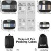 Veken Packing Cubes in 4 Sizes (Extra Large, Large, Medium, Small), 6 Set Luggage Organizer Bags Set for Travel Essentials Travel Must Haves （ Olive Black） - Image 3