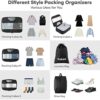 Veken Packing Cubes in 4 Sizes (Extra Large, Large, Medium, Small), 6 Set Luggage Organizer Bags Set for Travel Essentials Travel Must Haves （ Olive Black） - Image 4