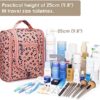Narwey Hanging Travel Toiletry Bag Cosmetic Make up Organizer for Women and Men (Medium, Orange Leopard) - Image 6