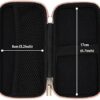 iMangoo Shockproof Carrying Case Hard Protective EVA Case Impact Resistant Travel 12000mAh Bank Pouch Bag USB Cable Organizer Earbuds Pocket Accessory Smooth Coating Zipper Wallet Rose Gold - Image 4
