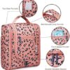 Narwey Hanging Travel Toiletry Bag Cosmetic Make up Organizer for Women and Men (Medium, Orange Leopard) - Image 5
