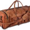 KPL Large 32 inch duffel bags for men holdall leather travel bag overnight gym sports weekend bag - Image 2