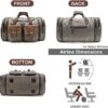 Wildroad 50L Travel Duffel Bag, Expandable Canvas Genuine Leather Duffle Bag Upgraded Overnight Weekender Bag Carry on Bag - Image 5