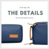 TRIPPED Travel Gear Tech Bag Organizer - Small Electronics Organizer Pouch for Travel - Premium Travel Case with Leather Accents - Mesh Pocket for Cables, Cords and Chargers (Navy) - Image 6
