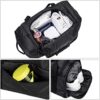 Gym Duffle Bag Backpack Waterproof Sports Duffel Bags Travel Weekender Bag for Men Women Overnight Bag with Shoes Compartment Black - Image 3