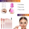 All In One Makeup Kit, Makeup kit for Women Full Kit, Makeup gift set, Include 18-Color Eyeshadow Palette Make Up Kits Adult Professional Handy Makeup Bag for Easy Carry Convenient Travel Silver - Image 9
