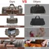Wildroad 50L Travel Duffel Bag, Expandable Canvas Genuine Leather Duffle Bag Upgraded Overnight Weekender Bag Carry on Bag - Image 6