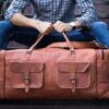 KPL Large 32 inch duffel bags for men holdall leather travel bag overnight gym sports weekend bag - Image 4