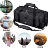 Gym Duffle Bag Backpack Waterproof Sports Duffel Bags Travel Weekender Bag for Men Women Overnight Bag with Shoes Compartment Black - Image 6