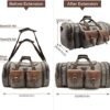 Wildroad 50L Travel Duffel Bag, Expandable Canvas Genuine Leather Duffle Bag Upgraded Overnight Weekender Bag Carry on Bag - Image 7