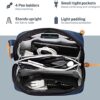 TRIPPED Travel Gear Tech Bag Organizer - Small Electronics Organizer Pouch for Travel - Premium Travel Case with Leather Accents - Mesh Pocket for Cables, Cords and Chargers (Navy) - Image 5