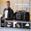Gonex Canvas Duffle Bag for Travel 50L Expandable Duffel Weekend Overnight Bag men (Dark Gray) - Image 3