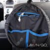 Lay-n-Go Wired Essentials Travel Drawstring Cable Management Storage Organizer & Tech Bag for Electronics, Chargers, Headphones, Accessories, Durable Patented Design, 19 inch, Black With Blue Trim - Image 7