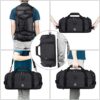 Gym Duffle Bag Backpack Waterproof Sports Duffel Bags Travel Weekender Bag for Men Women Overnight Bag with Shoes Compartment Black - Image 8