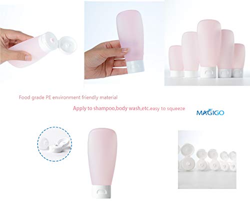 MAGIGO Pink Toiletries Leak Proof Travel Bottle Set (16 Pack), TSA Approved Airline Carry-On with Clear Bags for Women - Image 5