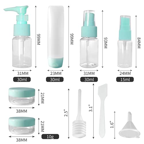 Travel Bottles Kit,Leak Proof Portable Toiletry Containers Set,Refillable Cosmetic Containers for Camping, Gym, Business Trip(Set of 12 ) (blue) - Image 3
