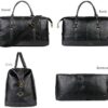 BAOSHA Leather Travel Duffel Tote Bag Overnight Weekender Bag Oversized for Men and Women HB-14 (Brown) - Image 10