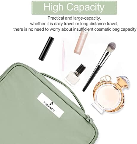 Pocmimut Cosmetic Bag for Women Cosmetic Travel Makeup Bag Large Travel Toiletry Bag for Girls Brush Bags, Reusable(Green) - Image 9