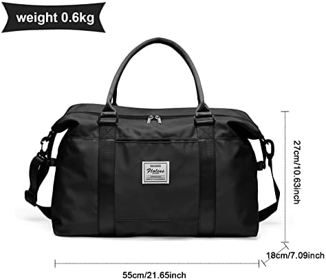 Weekender Duffel Bags for Women Men, Travel Totes Bag for Airplane, Cute Sports Gym Dance Bag Overnight Luggage Bag with Wet Pocket, Carry On Hospital Bag for Labor and Delivery (Large Black) - Image 7