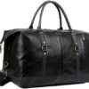 BAOSHA Leather Travel Duffel Tote Bag Overnight Weekender Bag Oversized for Men and Women HB-14 (Brown) - Image 9