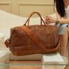 BAOSHA Leather Travel Duffel Tote Bag Overnight Weekender Bag Oversized for Men and Women HB-14 (Brown) - Image 7