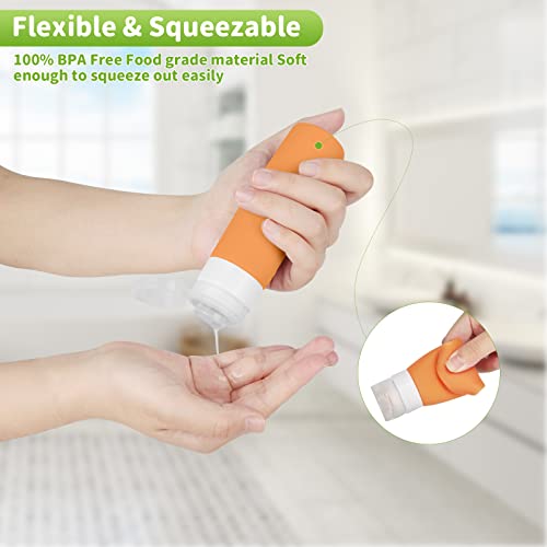 ZEFAN Travel Bottles Set, 3oz Leak Proof Refillable Silicone Travel Bottles Kit, Travel Accessories Toiletries Set,Perfect for Shampoo Conditioner Lotion Body Wash (3oz/80ml, Macaroon colours) - Image 4