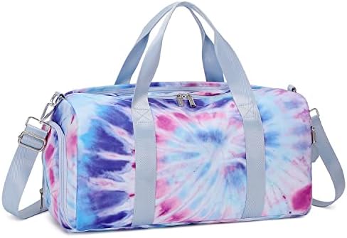 Abshoo Sports Gym Bag for Girls Teen Weekender Carry On Women Travel Duffel Bag with Shoe Compartment (Tie Dye D) Medium - Image 2