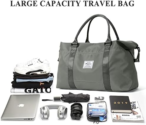 Travel Duffel Bag for Women, Overnight Weekender Bag with Wet Pocket & Trolley Sleeve, Carry On Tote for Sports Gym ,Green - Image 3