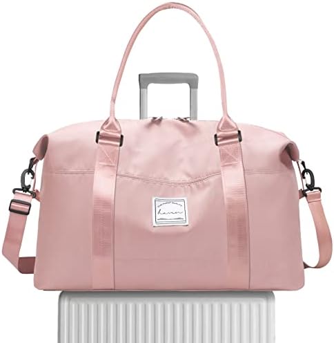 Large Travel Duffel Bag for Women,Weekend Tote Bag,Waterproof Sports Gym Bag with Separate Wet Pocket,Weekender Carry on Overnight Hospital Shoulder Bags for Labor and Delivery,with Trolley Sleeve - Image 2