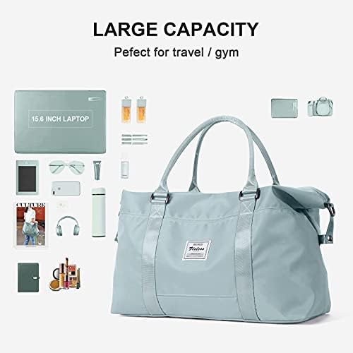 Sport Travel Duffle Bag Large Gym Tote Bag for Women, Weekender Bag Carry on Bag for Airplane, Ladies Beach Bag Overnight Bag Waterproof Bag Luggage Bag with Wet Bag - Image 4