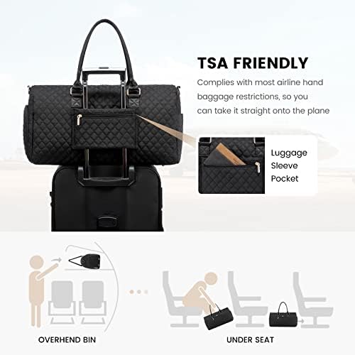 JFFD Weekender Bag for Women, Quilted Travel Duffle Bag with Toiletry Bag,Carry on Overnight Bag with Shoe Compartment, Gym Duffel Bag with Wet Pocket, Mommy Hospital Bags for Labor and Delivery - Image 6