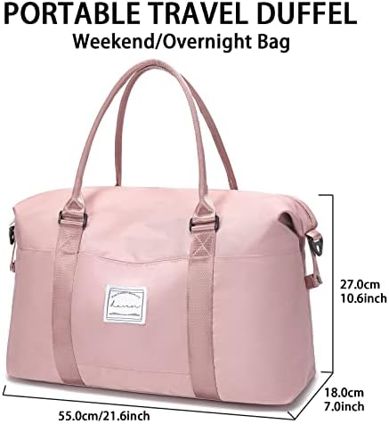 Large Travel Duffel Bag for Women,Weekend Tote Bag,Waterproof Sports Gym Bag with Separate Wet Pocket,Weekender Carry on Overnight Hospital Shoulder Bags for Labor and Delivery,with Trolley Sleeve - Image 8
