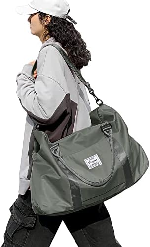 Travel Duffel Bag for Women, Overnight Weekender Bag with Wet Pocket & Trolley Sleeve, Carry On Tote for Sports Gym ,Green - Image 8