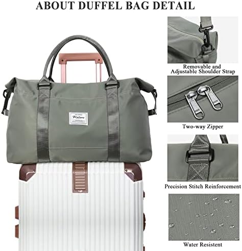 Travel Duffel Bag for Women, Overnight Weekender Bag with Wet Pocket & Trolley Sleeve, Carry On Tote for Sports Gym ,Green - Image 7