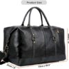 BAOSHA Leather Travel Duffel Tote Bag Overnight Weekender Bag Oversized for Men and Women HB-14 (Brown) - Image 13
