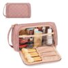 CUBETASTIC Makeup Bag, Cosmetic Bag for Women, Cute Small Make Up Organizer Pouch with Makeup Brush Compartment Water-Resistant Travel Toiletry Bag with Portable Handle - Image 2