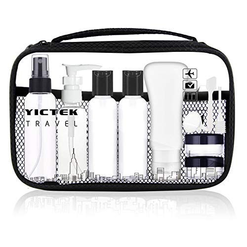 YICTEK Empty Plastic Travel Bottles Containers for Toiletries, TSA Approved Travel Size Toiletries Bottles Kit for Liquids Shampoo Conditioner Lotion, Carry-On Set for Women/Men - Image 2