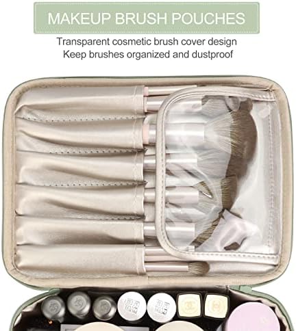 Pocmimut Cosmetic Bag for Women Cosmetic Travel Makeup Bag Large Travel Toiletry Bag for Girls Brush Bags, Reusable(Green) - Image 4