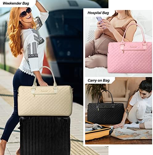 WOOMADA Travel Duffle Bag, Weekender Bag for women with Toiletry Bag, Carry-on Overnight Bag with Shoe Compartment, Gym Bag with Wet Pocket, Mommy Hospital Bags for Labor and Delivery(Pink2) - Image 6