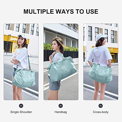 Sport Travel Duffle Bag Large Gym Tote Bag for Women, Weekender Bag Carry on Bag for Airplane, Ladies Beach Bag Overnight Bag Waterproof Bag Luggage Bag with Wet Bag - Image 8