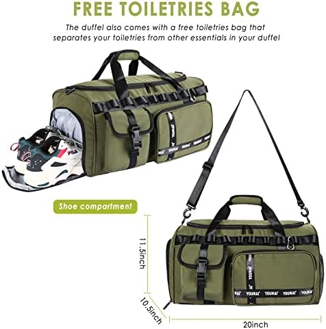 Large Duffle Bag for Travel, Duffel Bag Men 40L Dry Wet Separation Waterproof Travel Backpack for Women Men, Perfect for Travel Backpack Mountain Camping Climbing Airline and Hiking - Image 7