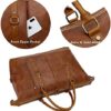 BAOSHA Leather Travel Duffel Tote Bag Overnight Weekender Bag Oversized for Men and Women HB-14 (Brown) - Image 5