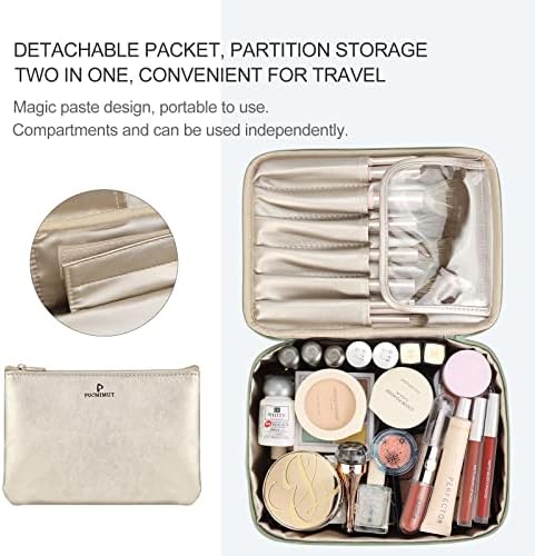 Pocmimut Cosmetic Bag for Women Cosmetic Travel Makeup Bag Large Travel Toiletry Bag for Girls Brush Bags, Reusable(Green) - Image 5