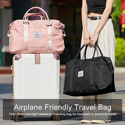 Weekender Duffel Bags for Women Men, Travel Totes Bag for Airplane, Cute Sports Gym Dance Bag Overnight Luggage Bag with Wet Pocket, Carry On Hospital Bag for Labor and Delivery (Large Black) - Image 3