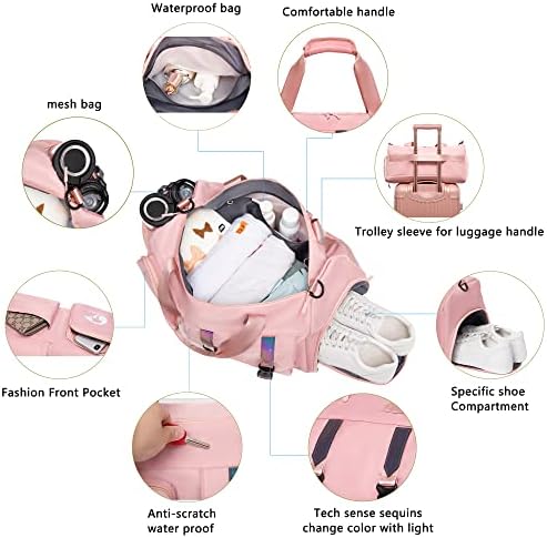 Gym Bag for Men and Women Small - 18.5"×9.5"×9" Duffel Travel Bag with Compartment, Gymnastics Equipment Bags - Image 6