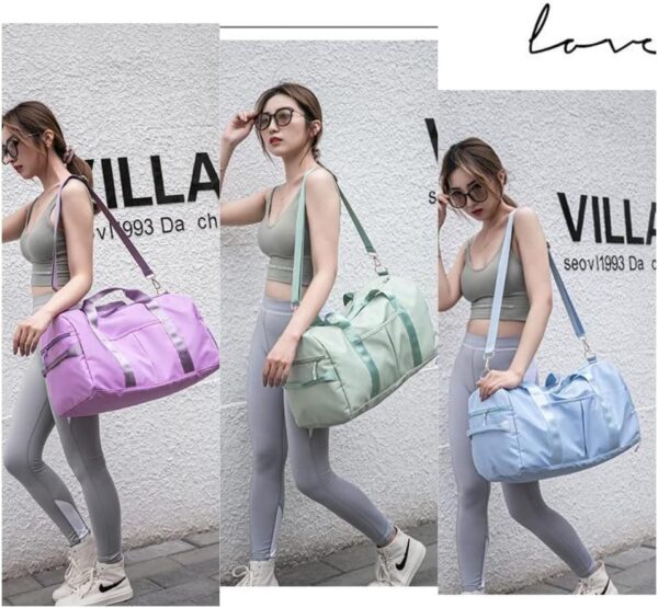 Konelia Small Gym Bag for Women and Men Waterproof Workout Sports Swimming Bag, Weekender Travel Duffle Bag with Shoe and Wet Clothes Compartments - Image 7